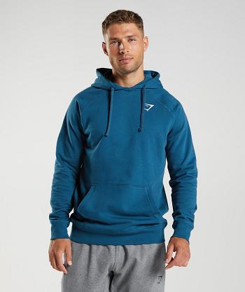 Gymshark Crest Hoodie Herr Blå | SE 3566JPQ